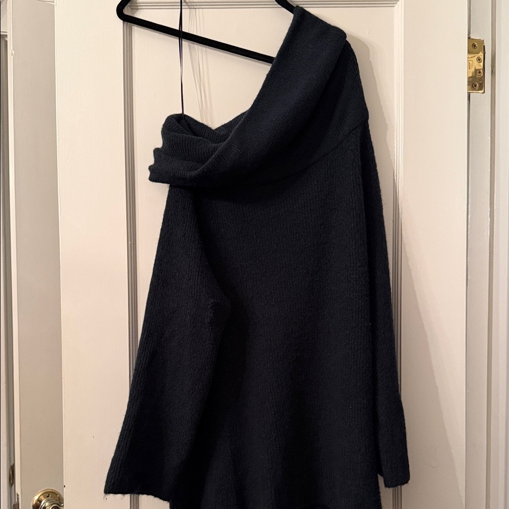Elegant Off-Shoulder Evergreen Sweater